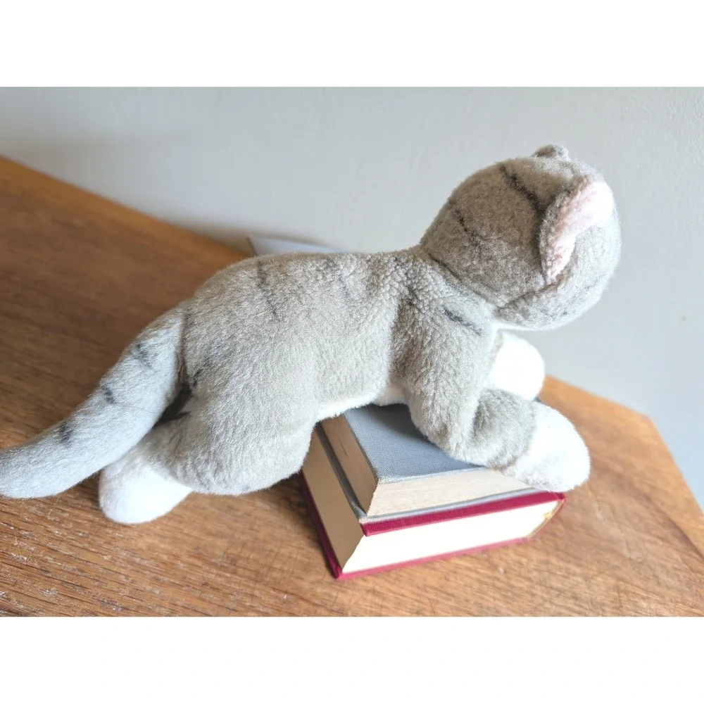Bearington Grey Tabby Cat Plush Stuffed Animal White Paws 10 Inch Small Kitty